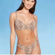 Women&#39;S Light Lift Bralette Bikini Top - Animal Print Lurex 32Ddd - £23.53 GBP