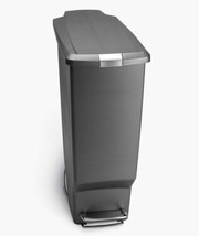 Gray Slim SIMPLEHUMAN - Step On TRASHCAN 10-11 GAL 40 Liter with FRONT LOCK - £29.09 GBP