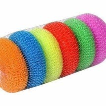 Nylon Plastic Scrubber, Bartan Juna, Dish Wash Utensils Assorted Color Set 6Pcs - £7.90 GBP