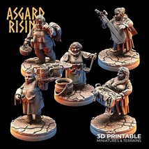 3D Printed Asgard Rising Female Dwarven Townsfolk Modular Set 28mm - 32mm - €7,54 EUR+