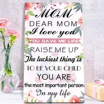 Mothers Day Mom Gifts from Daughter Son Hangable Canvas Poem for Women Wall Art - £15.28 GBP