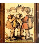 Hummel Wood Matte Print School Girls Vintage 1982 Farmhouse Wall Decor E23 - $28.01 CAD