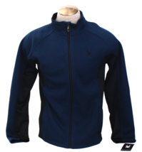 Spyder Men&#39;s M  Blue Full Zip Waffle Knit Jacket Fleece Interior - $127.70