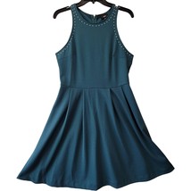 Mossimo A-Line Sleeveless Midi Dress Womens Medium Teal Greenish Blue Ro... - £4.86 GBP