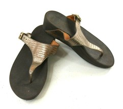 Fitflop The Skinny Metallic Croc Textured Thong Sandals Slip On Shoes Women 7*** - £31.50 GBP