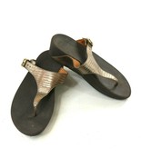 Fitflop The Skinny Metallic Croc Textured Thong Sandals Slip On Shoes Wo... - £31.45 GBP