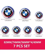 7Pcs BMW 50th Anniversary Emblem Centre Caps Badges Set 74mm&amp;82mm&amp;4x56mm... - $35.99