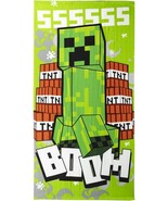 Minecraft Towel for Boys – Green Creeper with TNT Print | 70x140cm, - $375.85 MXN