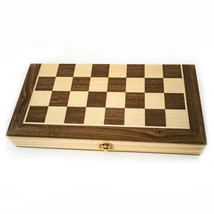 LPG Wooden Folding Chess Checkers Backgammon Set - 35cm - £44.99 GBP