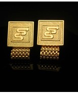 Sweetheart Arrow Cufflinks Vintage Archery Initial letter S  Target Gold... - £86.52 GBP