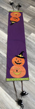 Spider Pumpkin &quot;Happy Halloween&quot; Table Runner 63” Length Halloween Purple Orange - £7.79 GBP