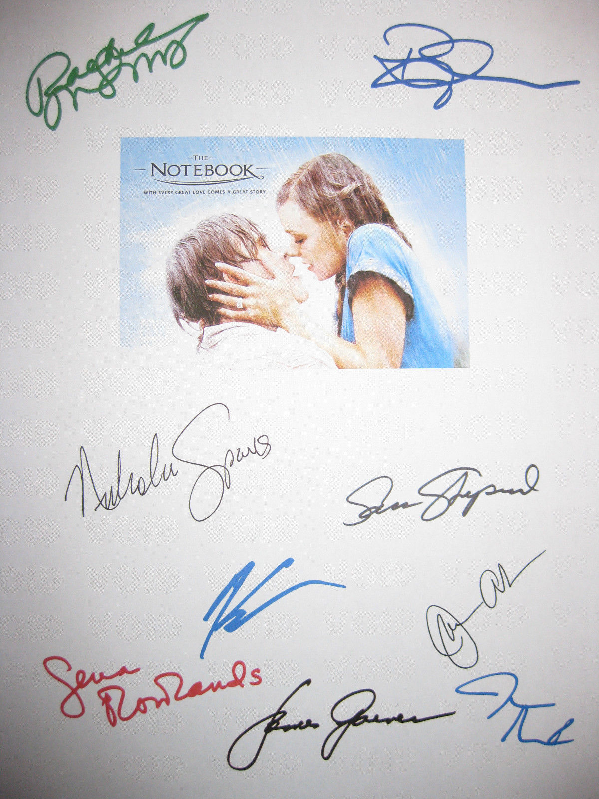 The Notebook Signed Script X9 Ryan Gosling Rachel McAdams Rowlands Allen reprint - £11.03 GBP