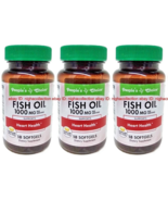 3X Bottles/18-ct People&#39;s Choice Fish Oil Omega 3 Softgels 1000 MG NEW S... - $253.53 MXN