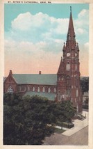 Erie PA St. Saint Peter&#39;s Cathedral Catholic Church Pennsylvania Postcard D54 - £2.36 GBP