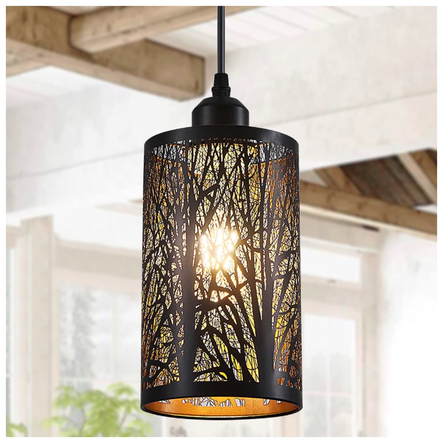 Farmhouse Black Pendant Light Fixture Vintage Industrial Mini Black Pendant Ligh