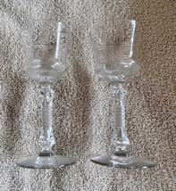 2 Vintage Glasses Cordial Stemware Faceted Stem 5.25” Crystal Cut Glass ... - £15.17 GBP