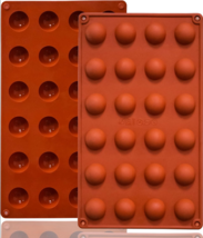 Silicone Chocolate Candy Molds Mini 1&quot; Half Sphere Non Stick 2pk 24 Slot Tray - £7.99 GBP