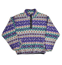 Vintage Kelly Sport Tuff Snap Fleece Sweatshirt Women S All Over Print F... - £18.72 GBP