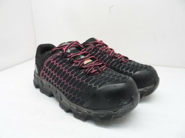 Timberland PRO Women&#39;s Powertrain Alloy-Toe Work Shoes A1RTM Black/Pink 7.5W - £42.26 GBP