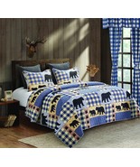 VIRAH BELLA Lincoln Plaid Blue Rustic Window Curtains Set 84x40 Buffalo ... - $20.36 CAD