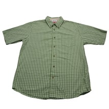 Wrangler Shirt Mens Medium M Green Check Button Up Stretch Western Outdoor Work - £14.61 GBP