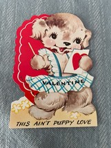 Puppy Dog Love A-Meri-Card Valentines Card Early 1900&#39;s Die Cut Vintage  - $4.74