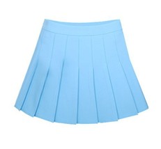Women&#39;s High Waist Solid Pleated Mini Tennis Skirt ( S , Light blue) - $24.74
