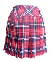 Genetic Women&#39;s Double Layer Elasticated Pleat Skirt (M Red Blue white) - £19.77 GBP