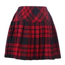 Genetic Girl&#39;s Double Layer Elasticated Pleat Skirt S Red Black - £20.35 GBP
