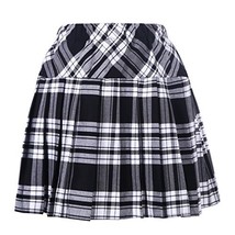Genetic Girl&#39;s Double Layer Elasticated Pleat Skirt (S, White black) - £20.49 GBP