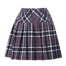 Genetic Girl&#39;s Double Layer Elasticated Pleat Skirt (S, Grey black) - £21.35 GBP