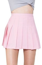 Beautifulfashionlife Women&#39;s High Waist Solid Pleated Mini Skirt(L, Pink) - £22.85 GBP