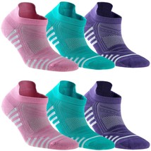 Womens Bamboo Low Cut ANKLE SOCKS with Heel Tab Thin Athletic 6 pair Comfort Fit - £17.57 GBP