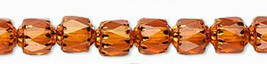 6mm Cathedral Tangerine Orange AB w Apollo Silver, Glass Beads, 25 fire polish  - $4.00