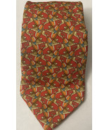 BROOKS BROTHERS MAKERS - Orange Leaping Lion Print 3.75” Wide Silk Neck Tie - $20.53 CAD
