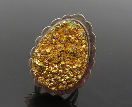 I BELLE 925 Silver - Vintage Large Druzy Stone Cocktail Ring Sz 8.5 - RG9470 - £98.20 GBP