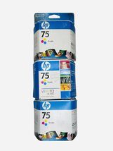 HP 75 Tri-Color High Yield Ink Cartridge LOT of 3 New Genuine EXP 2009/2010 - $23.75