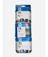 HP 75 Tri-Color High Yield Ink Cartridge LOT of 3 New Genuine EXP 2009/2010 - $23.75