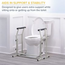 Disability Grab Bar For Toilets, White, Drive Medical Rtl12079. - $52.98