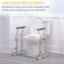 Disability Grab Bar For Toilets, White, Drive Medical Rtl12079. - $52.71