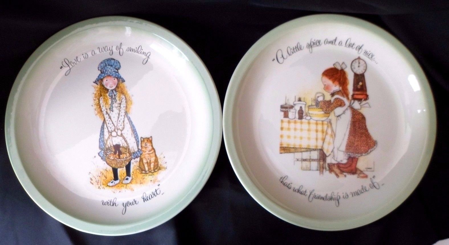1972 Holly Hobbie Collector's Edition Plates USA  American Greetings Set of 2 - $29.35