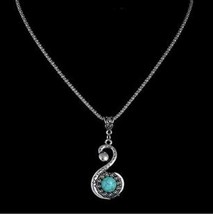 TURQUOISE AND STERLING SILVER SWAN PENDANT - $10.00