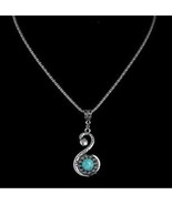 TURQUOISE AND STERLING SILVER SWAN PENDANT - £7.97 GBP
