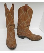 Vintage TONY LAMA BLACK LABEL Boots Animal Print Western Cowboy Brown M6... - £117.05 GBP