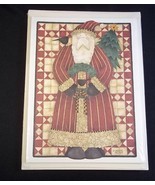 Blank notecards x 8 Debbie Mumm Santa&#39;s Quilt 1997 NIP - £3.54 GBP