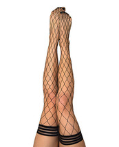 KIX&#39;IES MICHELLE LARGE FISHNET THIGH HIGH STAY UP STOCKINGS SIZES A-D - £20.41 GBP