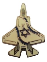 Israel airforce F-35 lightning airplane pin IDF independence jet badge w/ flag   - $13.50