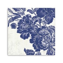 Blue Toile Rose Unframed Print Wall Art - $3,133.91 MXN