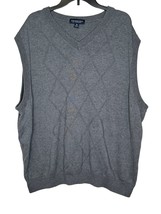 Roundtree &amp; Yorke Men&#39;s Vest V-Neck Sleeveless Cotton Knit Sweater Gray ... - $18.80
