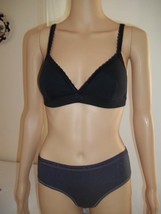 Victoria&#39;s Secret 2pc Bra and Panty Set -Black Bra Size:S/P&amp;GreyPanty:Me... - £19.74 GBP